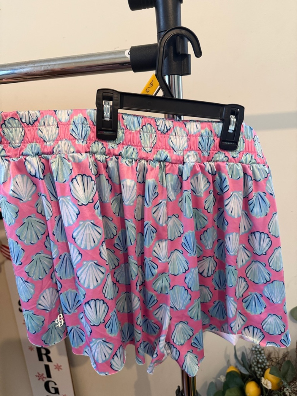 Pink Shell-Print Shorts